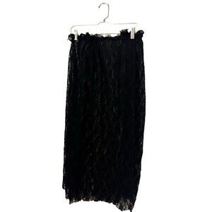 Black lace skirt midi, lace skirt featuring a midi length, column silhouette